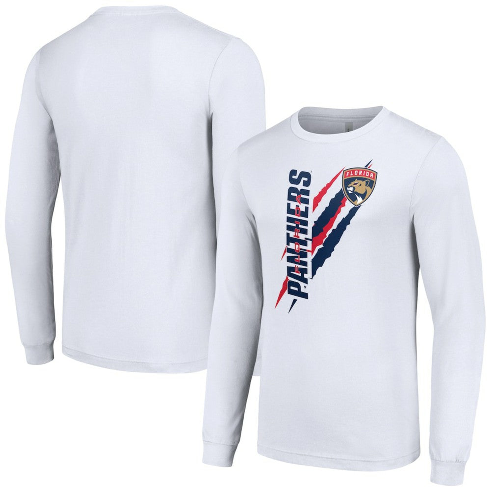 Florida Panthers Starter Color Scratch Long-Sleeve T-Shirt White