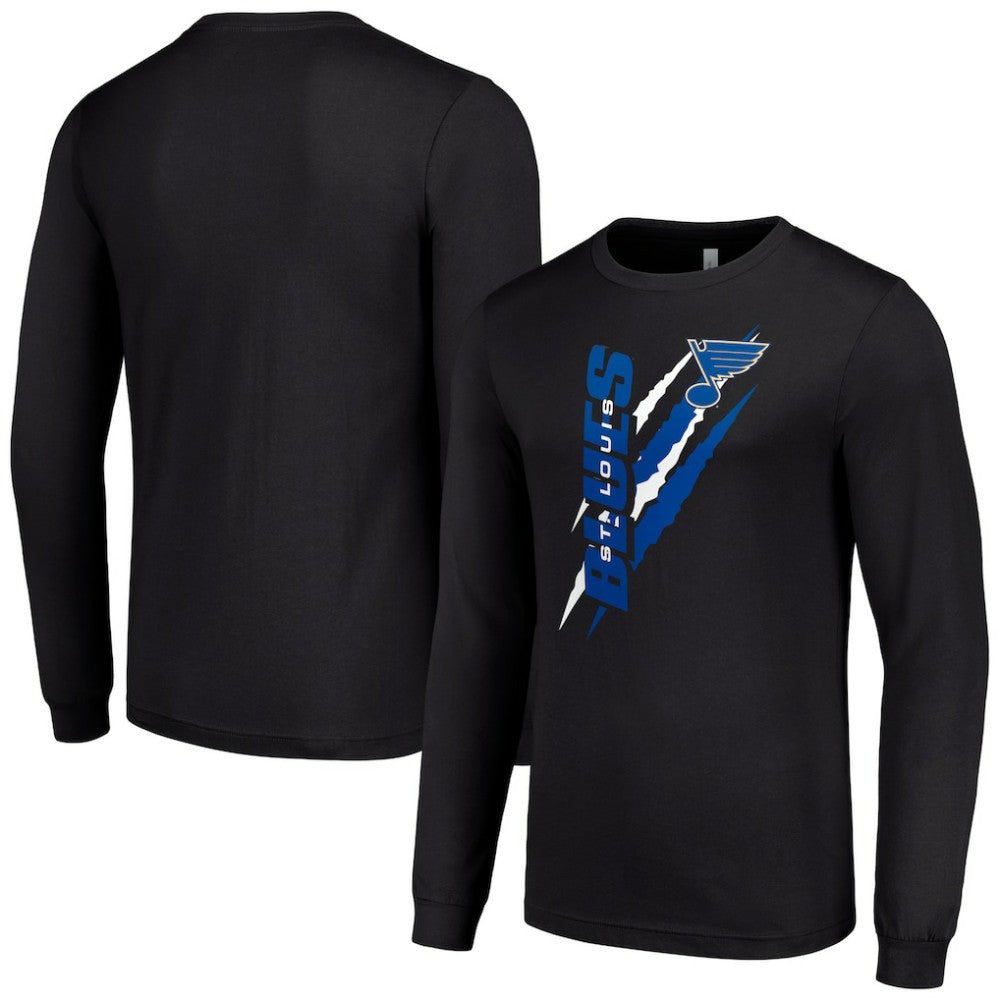 St. Louis Blues Starter Color Scratch Long-Sleeve T-Shirt Black