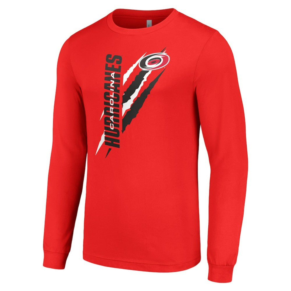 Carolina Hurricanes Starter Color Scratch Long-Sleeve T-Shirt Red