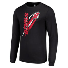 New Jersey Devils Starter Color Scratch Long-Sleeve T-Shirt Black