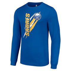 Buffalo Sabres Starter Color Scratch Long-Sleeve T-Shirt Royal