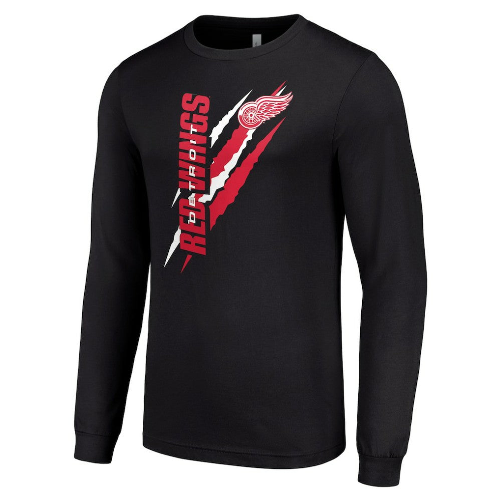 Detroit Red Wings Starter Color Scratch Long-Sleeve T-Shirt Black