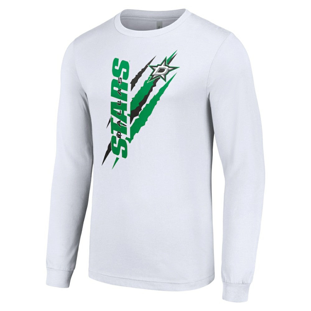 Dallas Stars Starter Color Scratch Long-Sleeve T-Shirt White