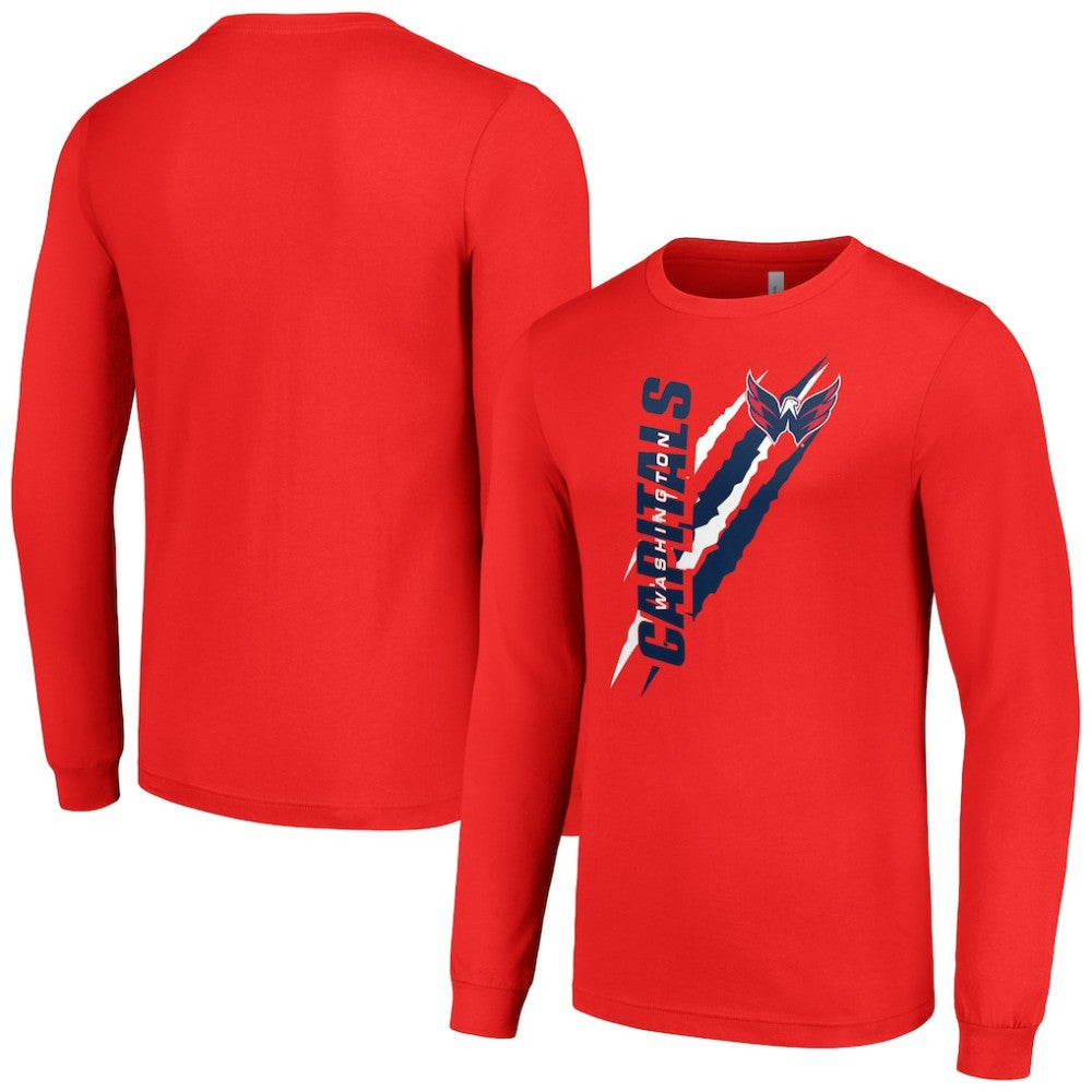 Washington Capitals Starter Color Scratch Long-Sleeve T-Shirt Red
