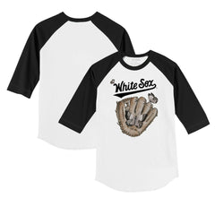 Chicago White Sox Tiny Turnip Youth Butterfly Glove 3/4-Sleeve Raglan T-Shirt White/Black
