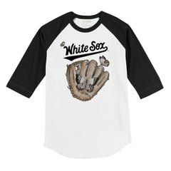 Chicago White Sox Tiny Turnip Youth Butterfly Glove 3/4-Sleeve Raglan T-Shirt White/Black