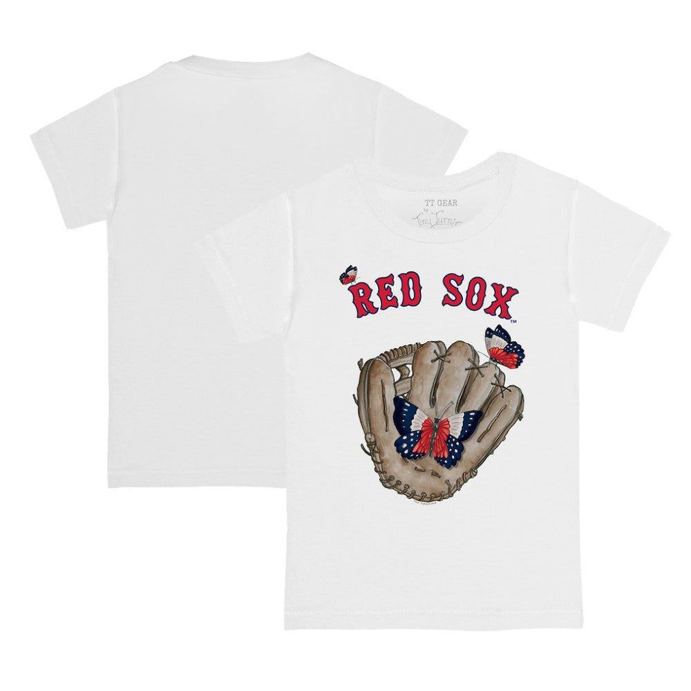Boston Red Sox Tiny Turnip Youth Butterfly Glove T-Shirt White