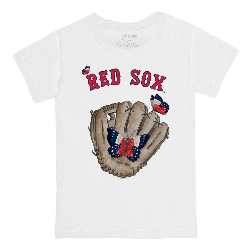 Boston Red Sox Tiny Turnip Youth Butterfly Glove T-Shirt White