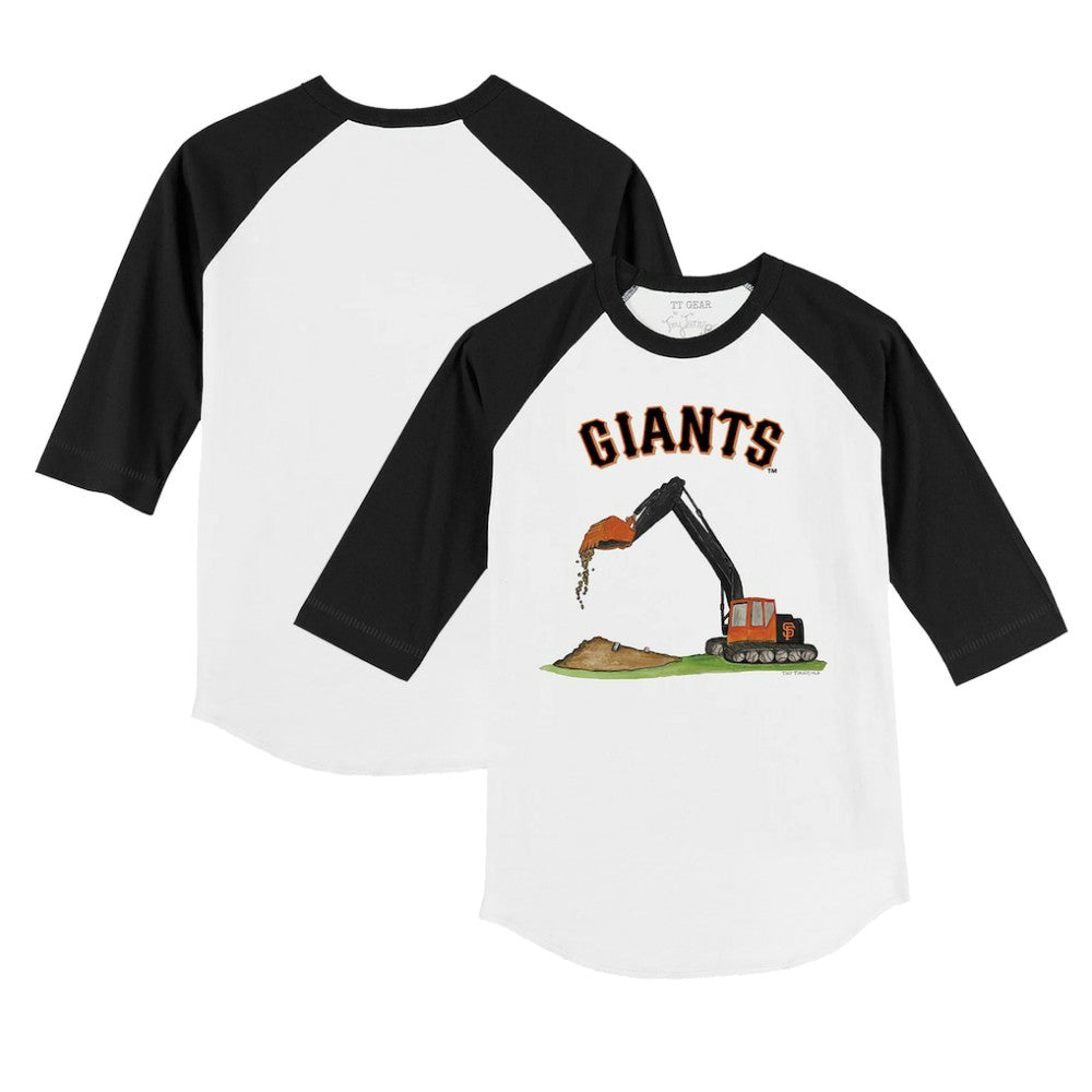 San Francisco Giants Tiny Turnip Youth Excavator 3/4-Sleeve Raglan T-Shirt White/Black