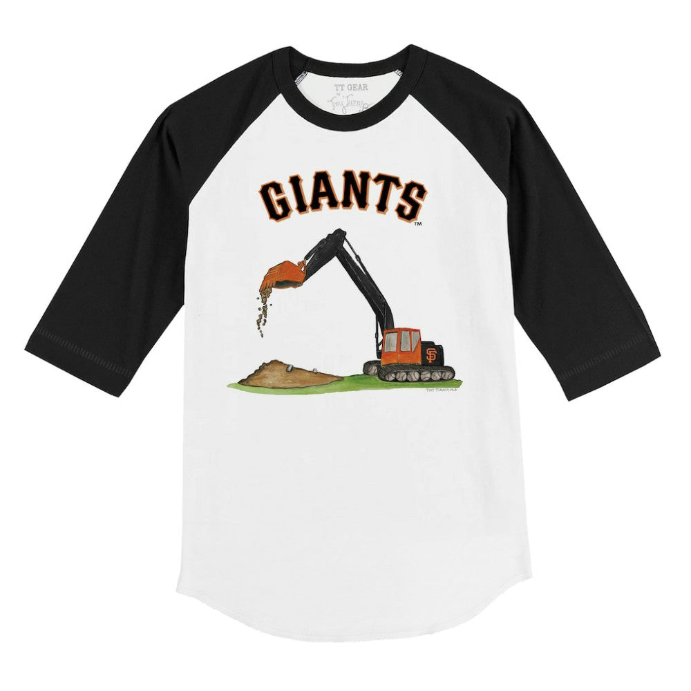 San Francisco Giants Tiny Turnip Youth Excavator 3/4-Sleeve Raglan T-Shirt White/Black
