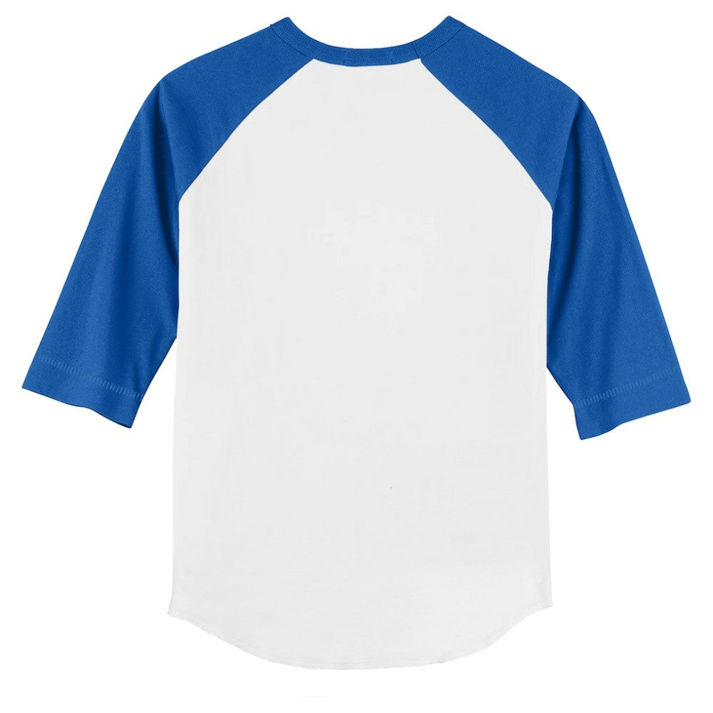 Los Angeles Dodgers Tiny Turnip Youth Excavator 3/4-Sleeve Raglan T-Shirt White/Royal
