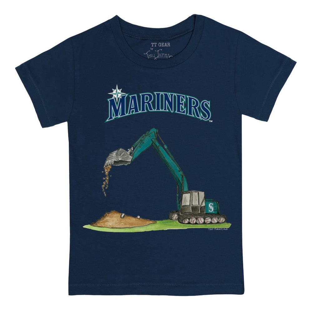 Seattle Mariners Tiny Turnip Youth Excavator T-Shirt Navy