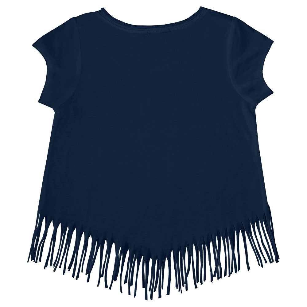 Minnesota Twins Tiny Turnip Girls Youth Lilies & Ladybugs Fringe T-Shirt Navy