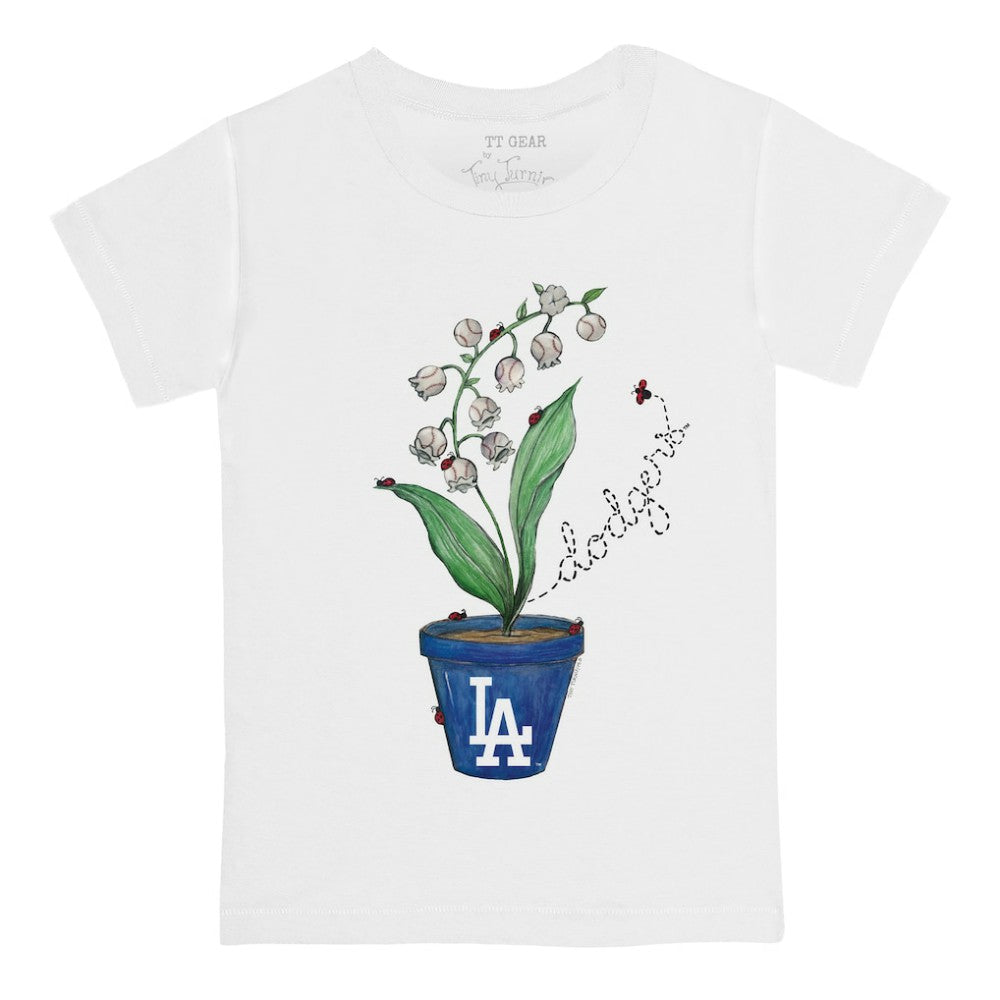 Los Angeles Dodgers Tiny Turnip Youth Lilies & Ladybugs T-Shirt White