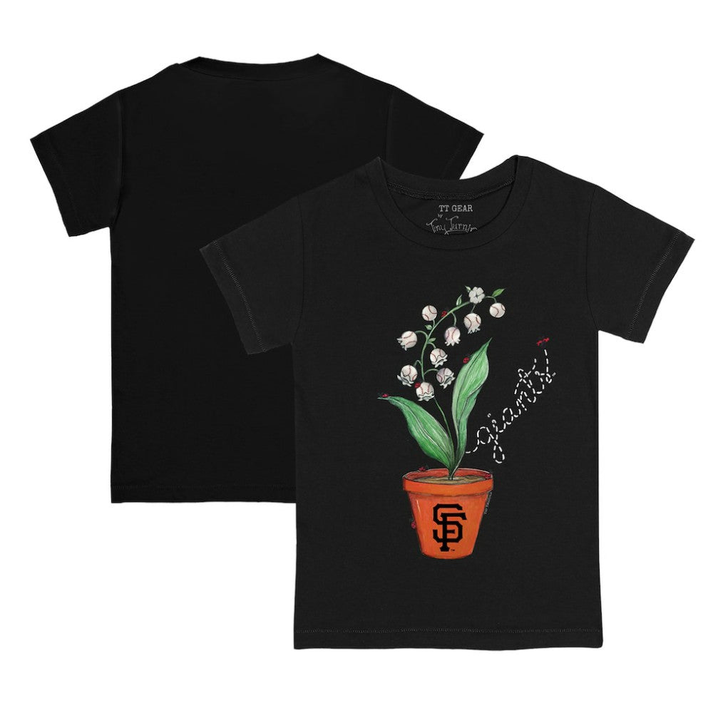 San Francisco Giants Tiny Turnip Youth Lilies & Ladybugs T-Shirt Black