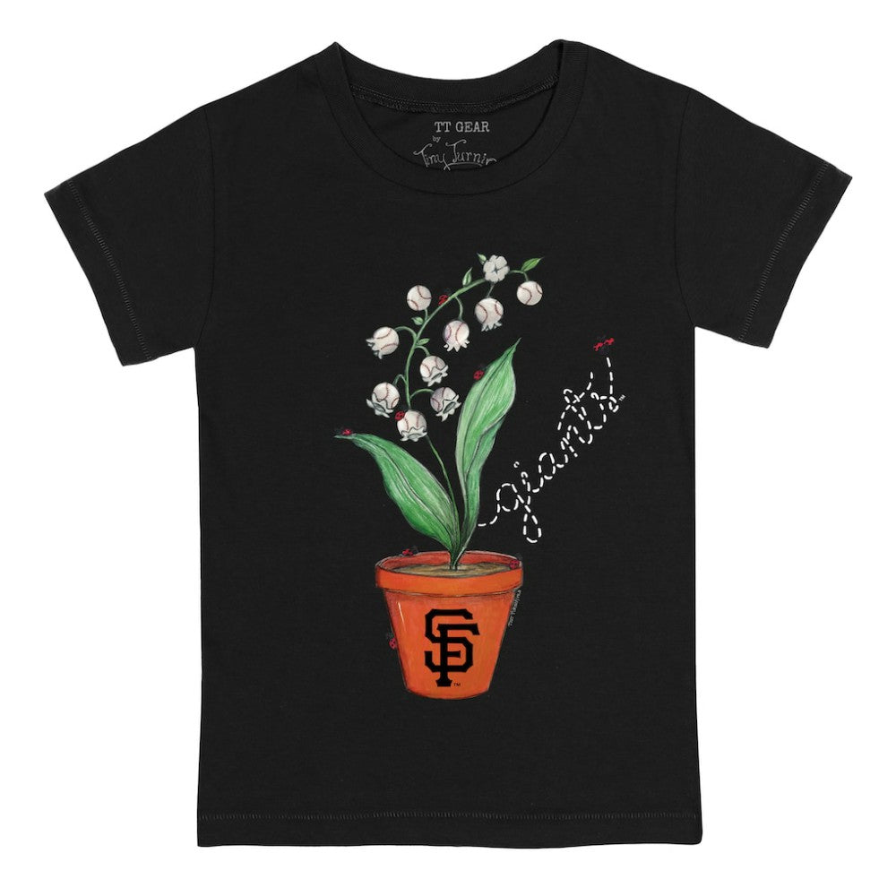 San Francisco Giants Tiny Turnip Youth Lilies & Ladybugs T-Shirt Black