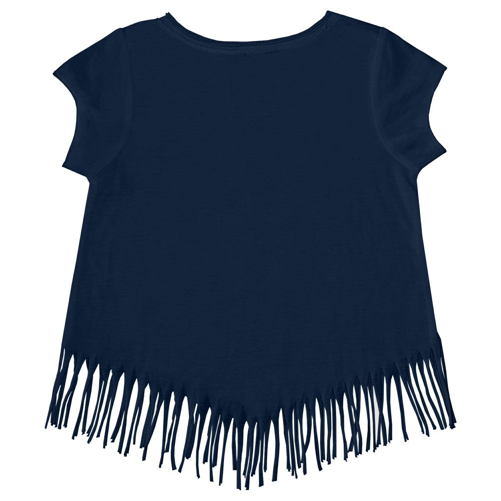 Milwaukee Brewers Tiny Turnip Girls Youth Mermaid Fringe T-Shirt Navy