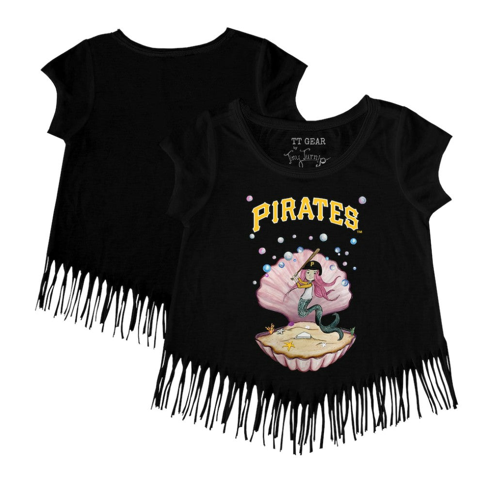Pittsburgh Pirates Tiny Turnip Girls Youth Mermaid Fringe T-Shirt Black