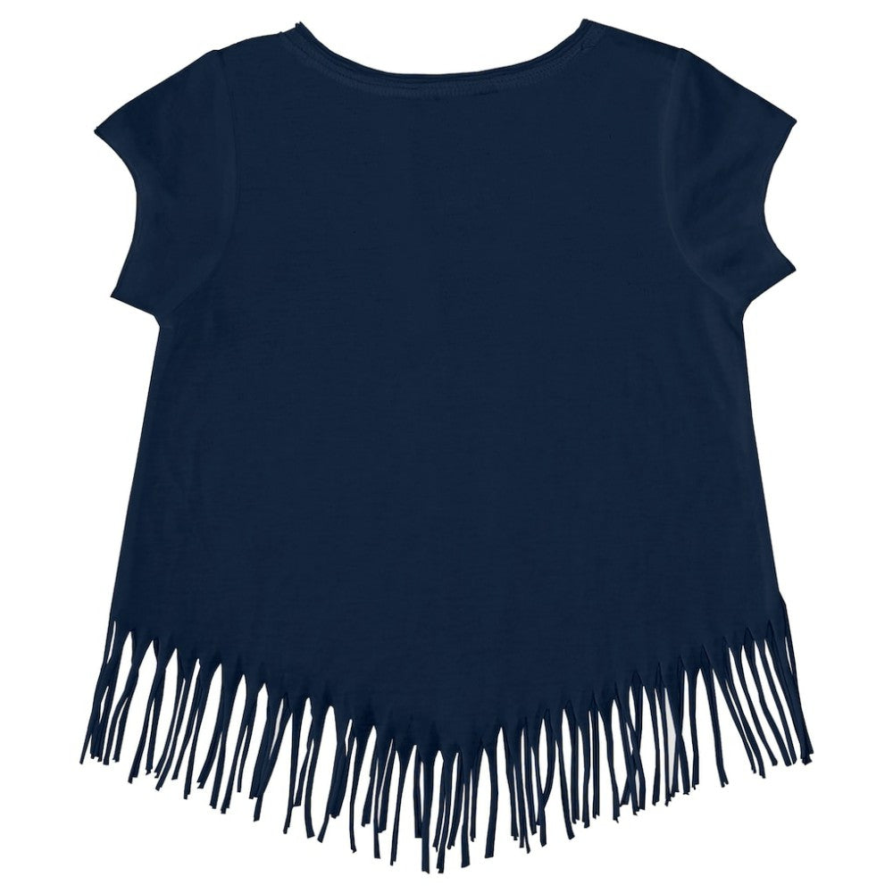 Atlanta Braves Tiny Turnip Girls Youth Mermaid Fringe T-Shirt Navy