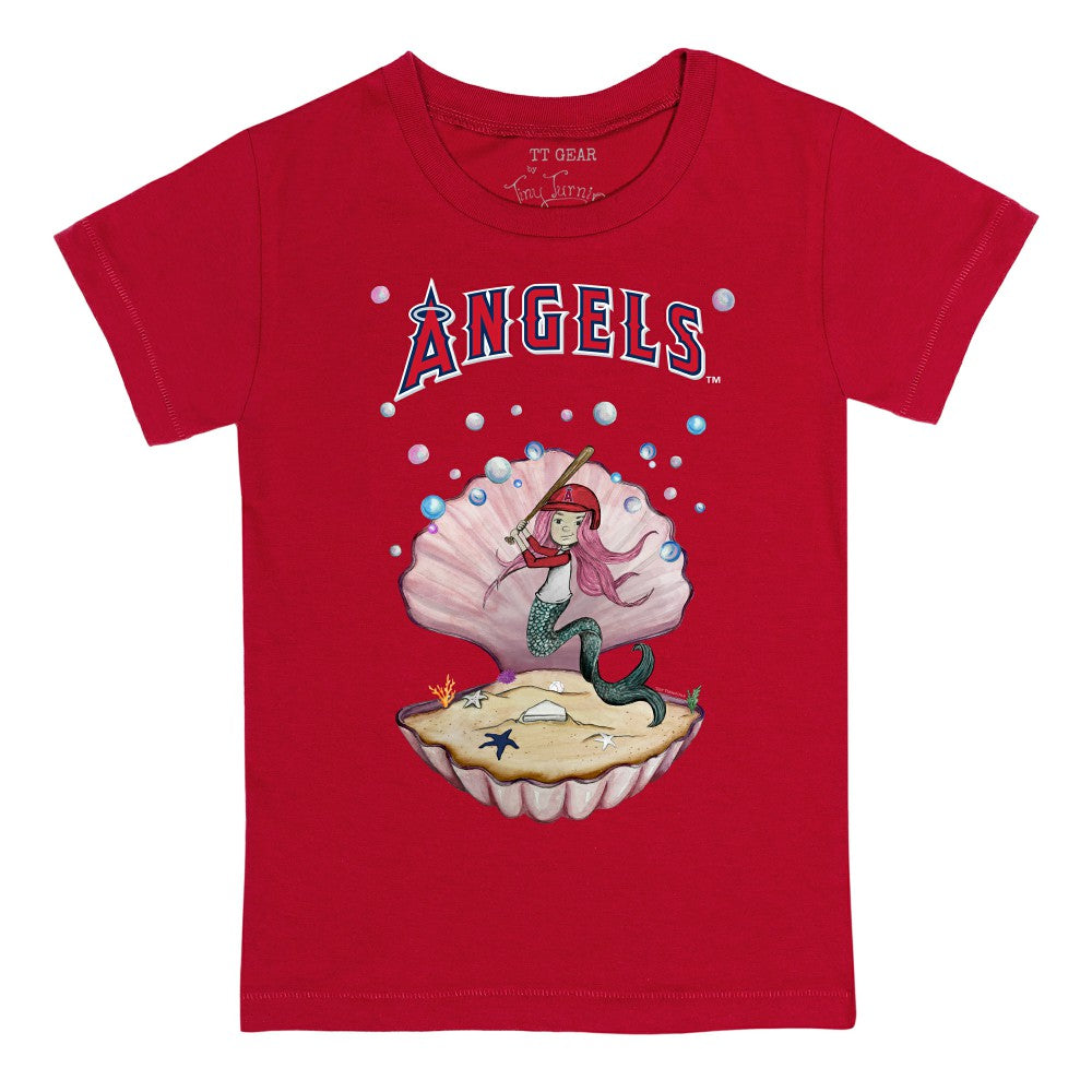Los Angeles Angels Tiny Turnip Youth Mermaid T-Shirt Red