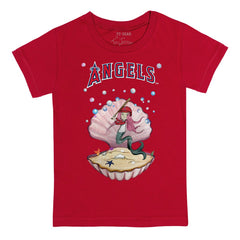 Los Angeles Angels Tiny Turnip Youth Mermaid T-Shirt Red