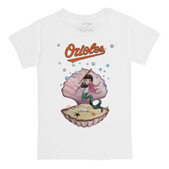Baltimore Orioles Tiny Turnip Youth Mermaid T-Shirt White