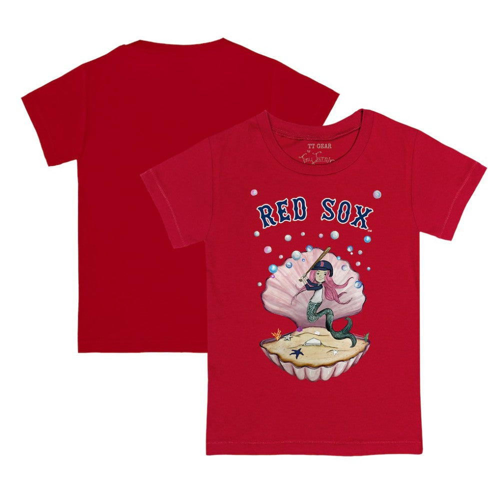 Boston Red Sox Tiny Turnip Youth Mermaid T-Shirt Red