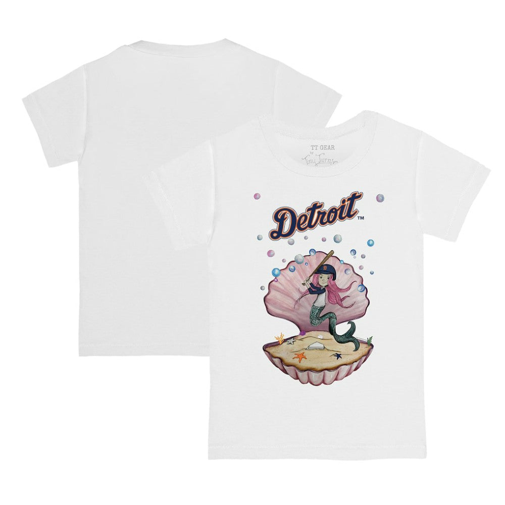 Detroit Tigers Tiny Turnip Youth Mermaid T-Shirt White
