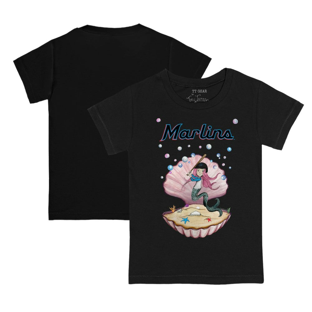 Miami Marlins Tiny Turnip Youth Mermaid T-Shirt Black