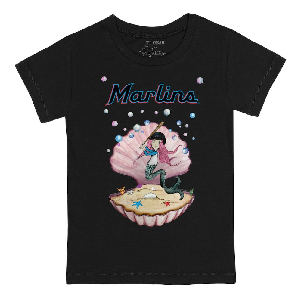 Miami Marlins Tiny Turnip Youth Mermaid T-Shirt Black