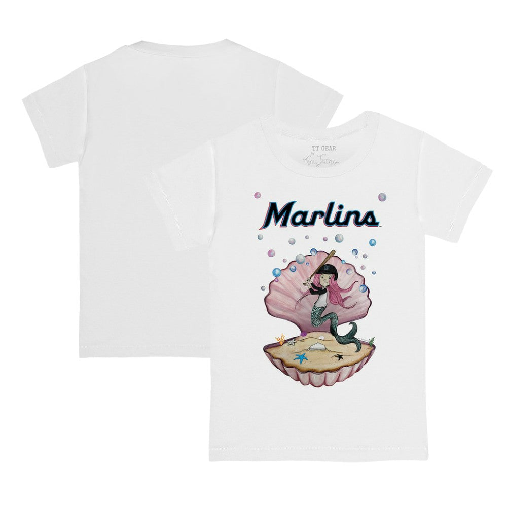 Miami Marlins Tiny Turnip Youth Mermaid T-Shirt White