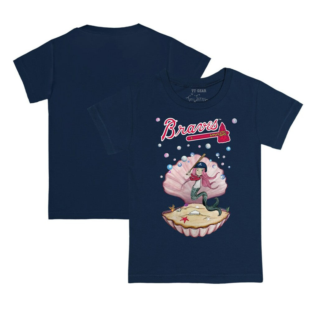 Atlanta Braves Tiny Turnip Youth Mermaid T-Shirt Navy