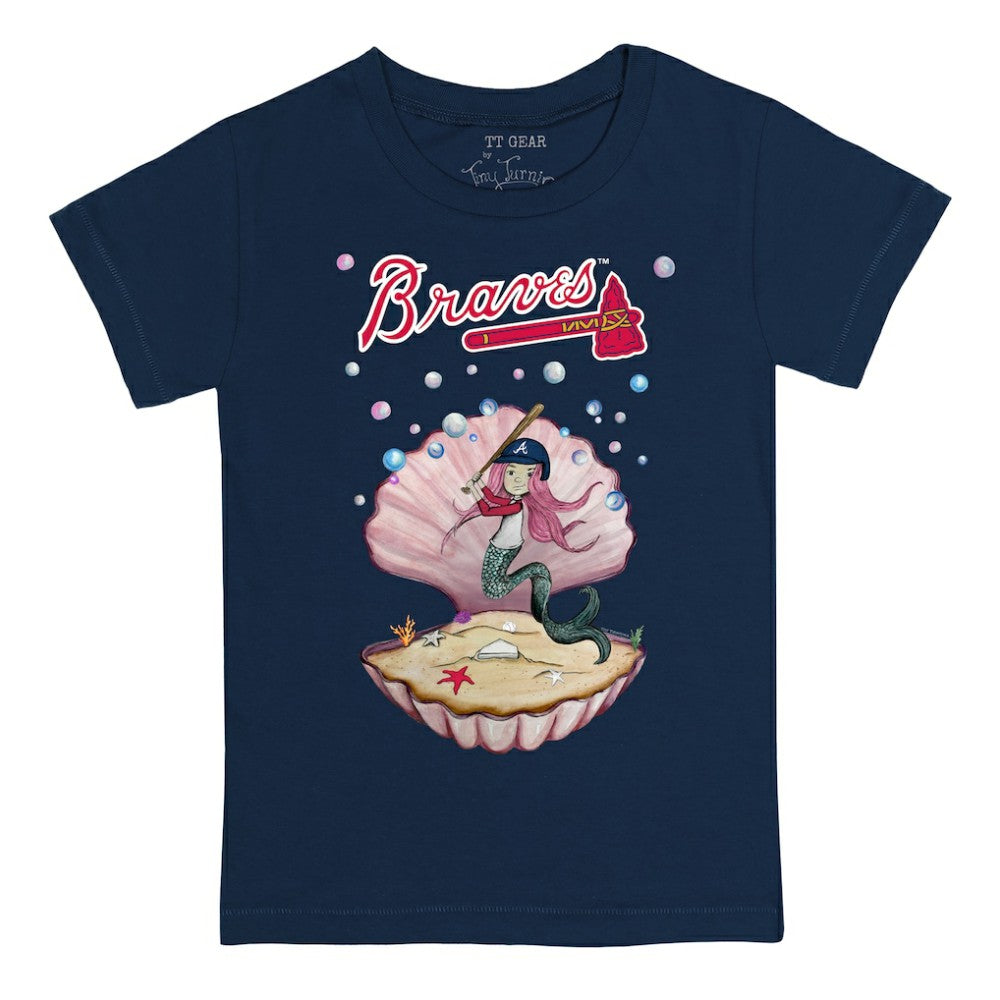 Atlanta Braves Tiny Turnip Youth Mermaid T-Shirt Navy