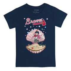Atlanta Braves Tiny Turnip Youth Mermaid T-Shirt Navy
