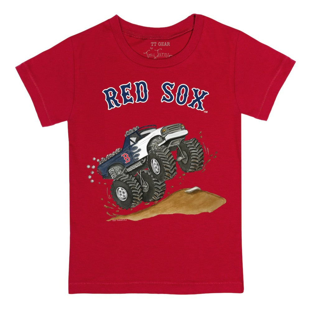Boston Red Sox Tiny Turnip Youth Monster Truck T-Shirt Red