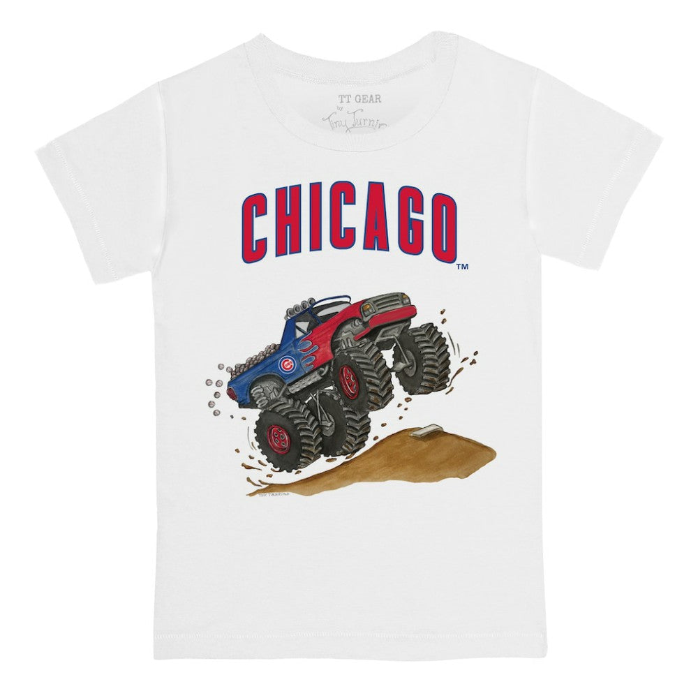 Chicago Cubs Tiny Turnip Youth Monster Truck T-Shirt White