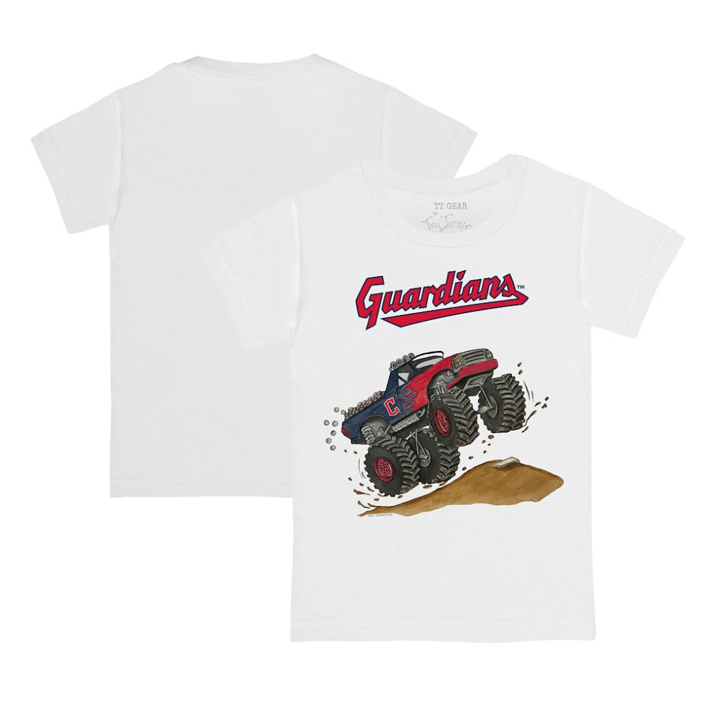 Cleveland Guardians Tiny Turnip Youth Monster Truck T-Shirt White