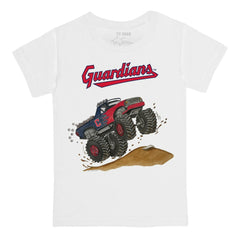 Cleveland Guardians Tiny Turnip Youth Monster Truck T-Shirt White