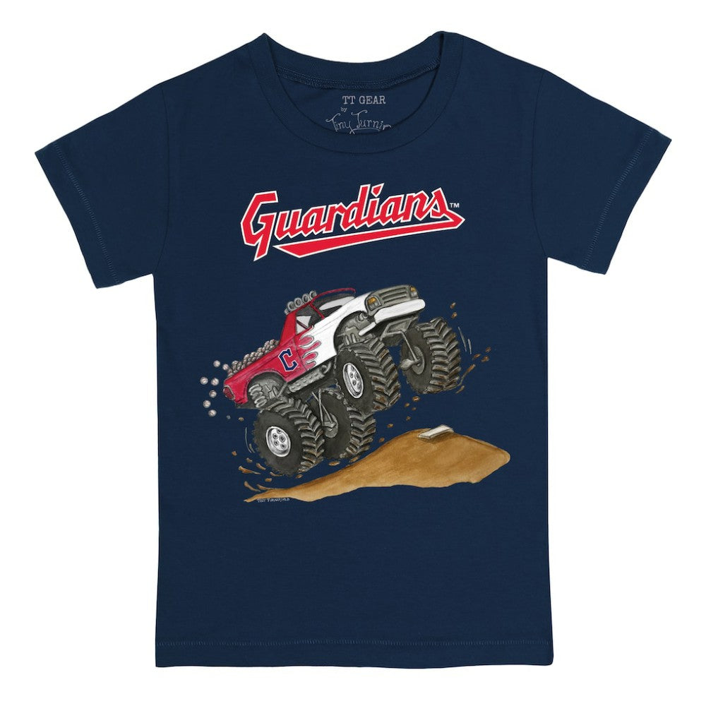 Cleveland Guardians Tiny Turnip Youth Monster Truck T-Shirt Navy