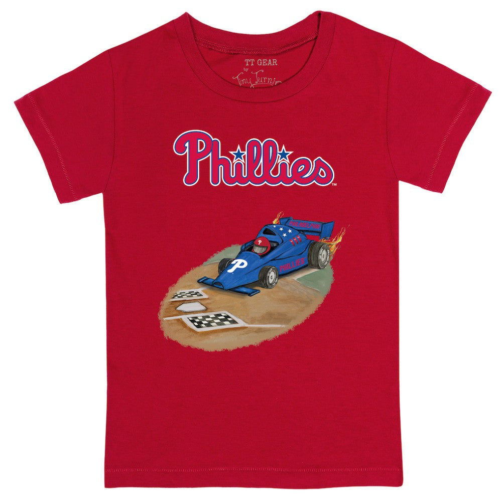 Philadelphia Phillies Tiny Turnip Youth Race Car T-Shirt Red