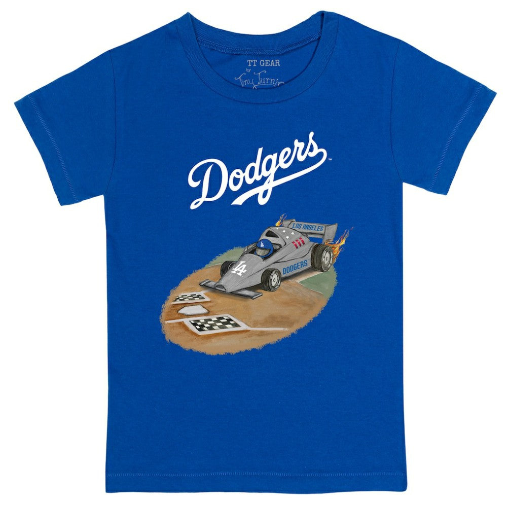 Los Angeles Dodgers Tiny Turnip Youth Race Car T-Shirt Royal