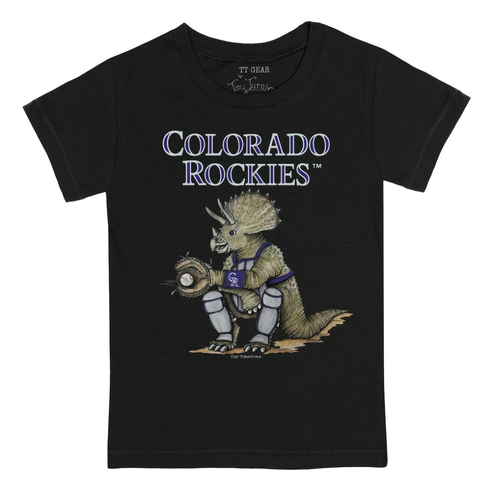 Colorado Rockies Tiny Turnip Youth Triceratops T-Shirt Black