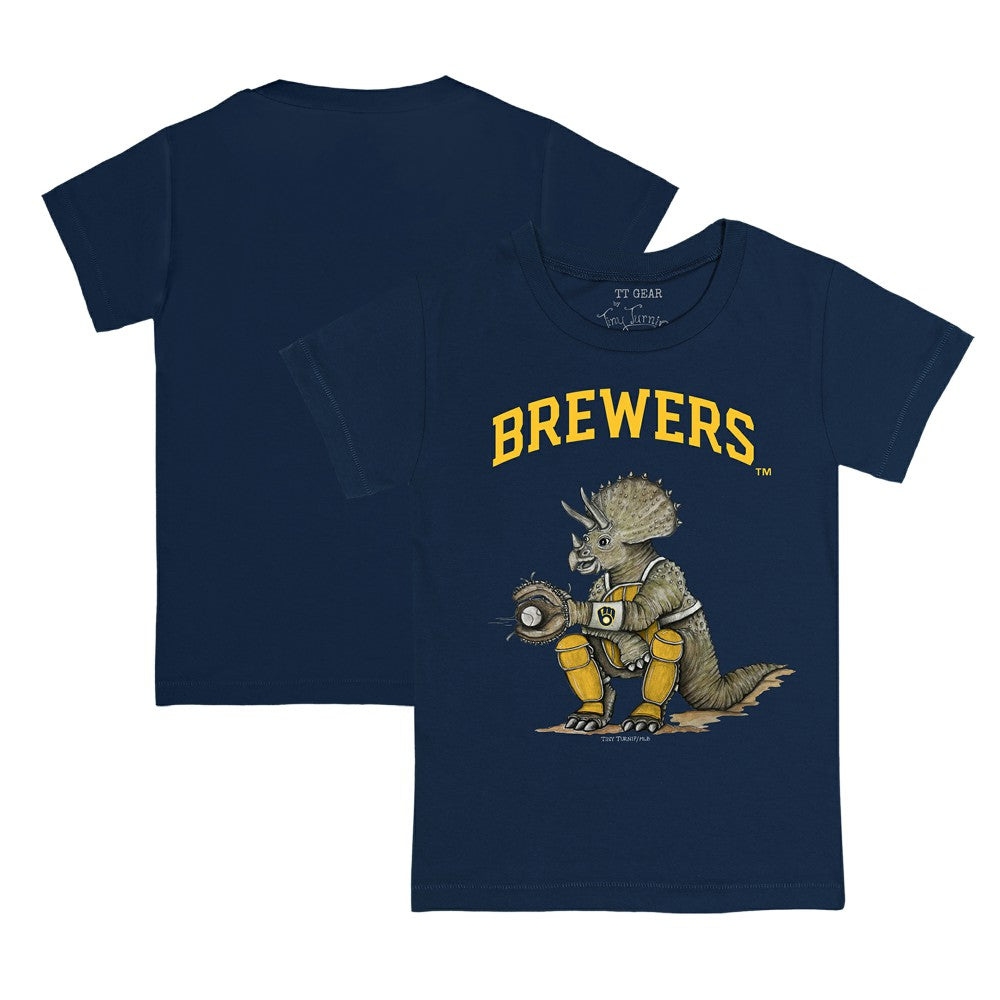Milwaukee Brewers Tiny Turnip Youth Triceratops T-Shirt Navy