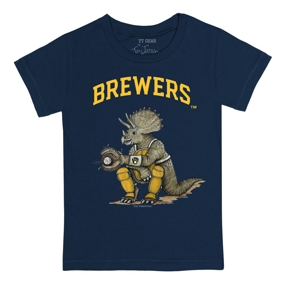 Milwaukee Brewers Tiny Turnip Youth Triceratops T-Shirt Navy