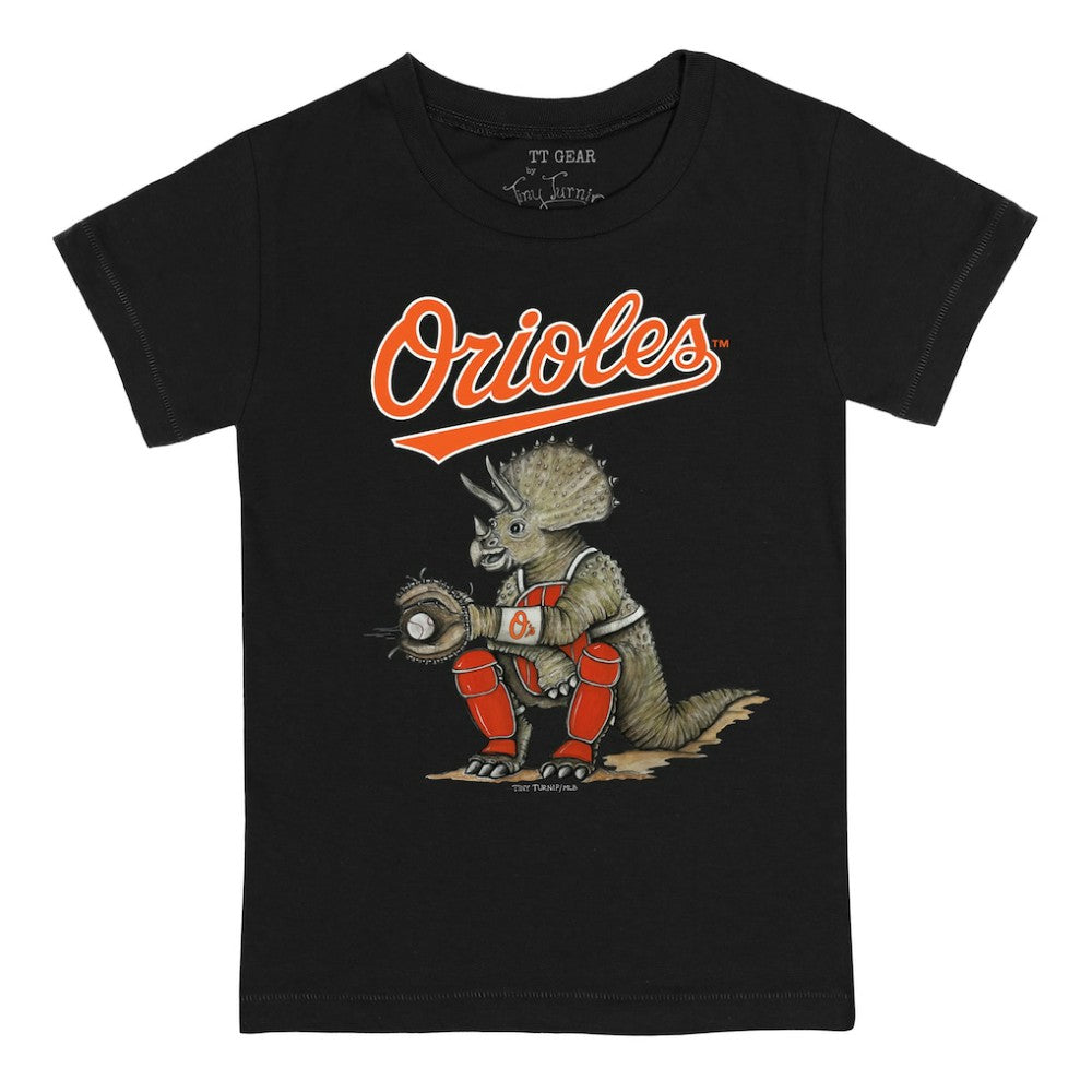 Baltimore Orioles Tiny Turnip Youth Triceratops T-Shirt Black