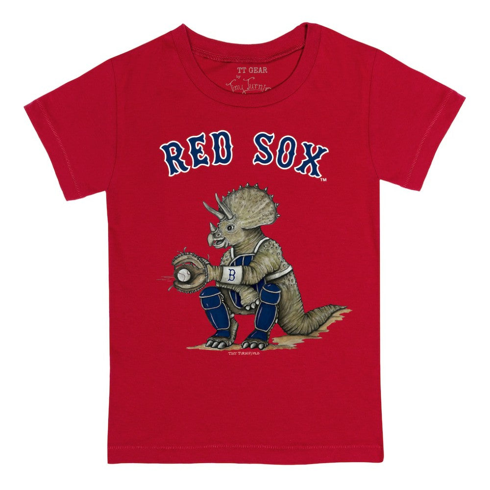 Boston Red Sox Tiny Turnip Youth Triceratops T-Shirt Red