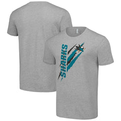 San Jose Sharks Starter Color Scratch T-Shirt Heather Gray