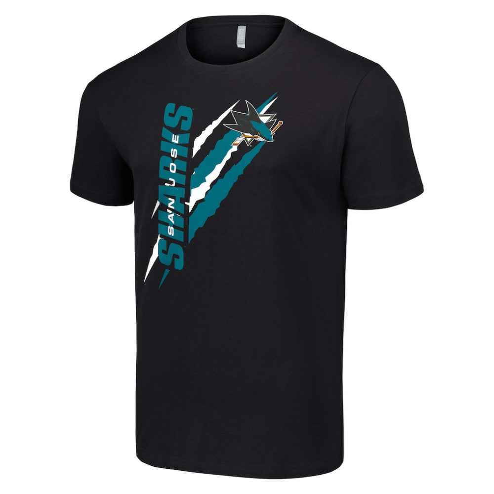 San Jose Sharks Starter Color Scratch T-Shirt Black