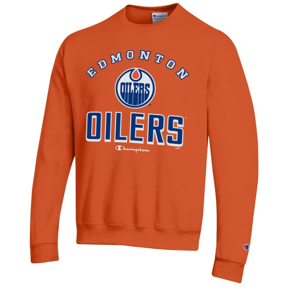 Edmonton Oilers Champion Eco Powerblend Crewneck Sweatshirt Orange