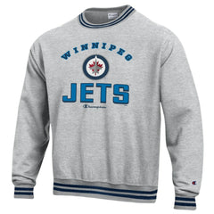 Winnipeg Jets Champion Reverse Weave Yarn Dye Pullover Sweatshirt Heather Gray
